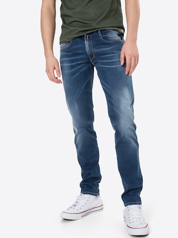 REPLAY Slimfit Jeans 'Anbass' in Blauw: voorkant