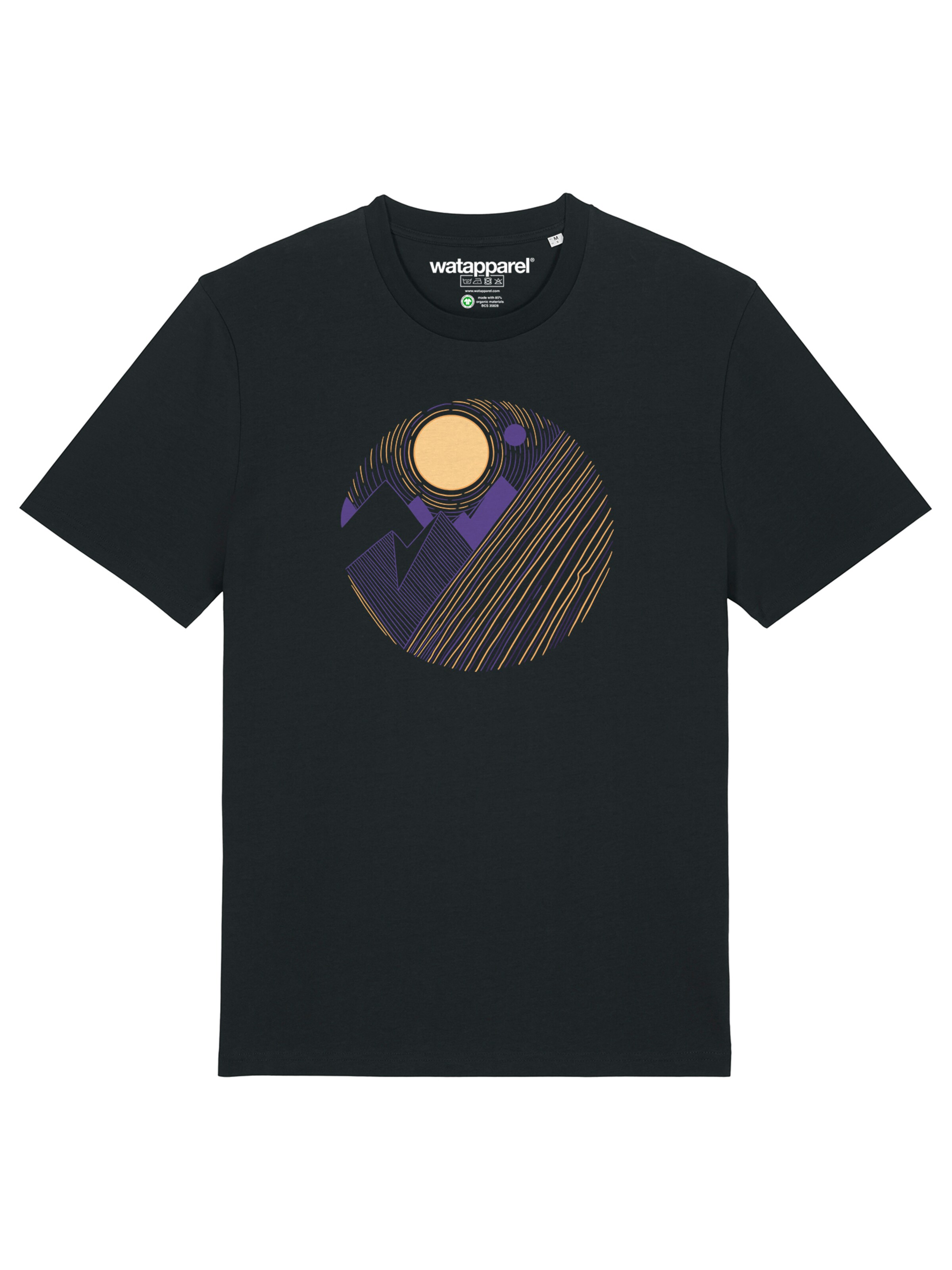 T-Shirt 'Geometric Landscape 3' Watapparel en noir : devant