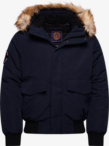 Superdry Regular Fit Bomberjacke ' Everest' in Blau: predná strana