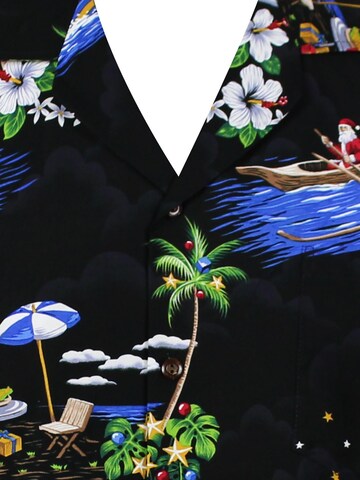 Pacific Legend Regular Fit Hemd 'Christmas Allover'‌‌‌‌‌‌‌‌‌‌ in Schwarz