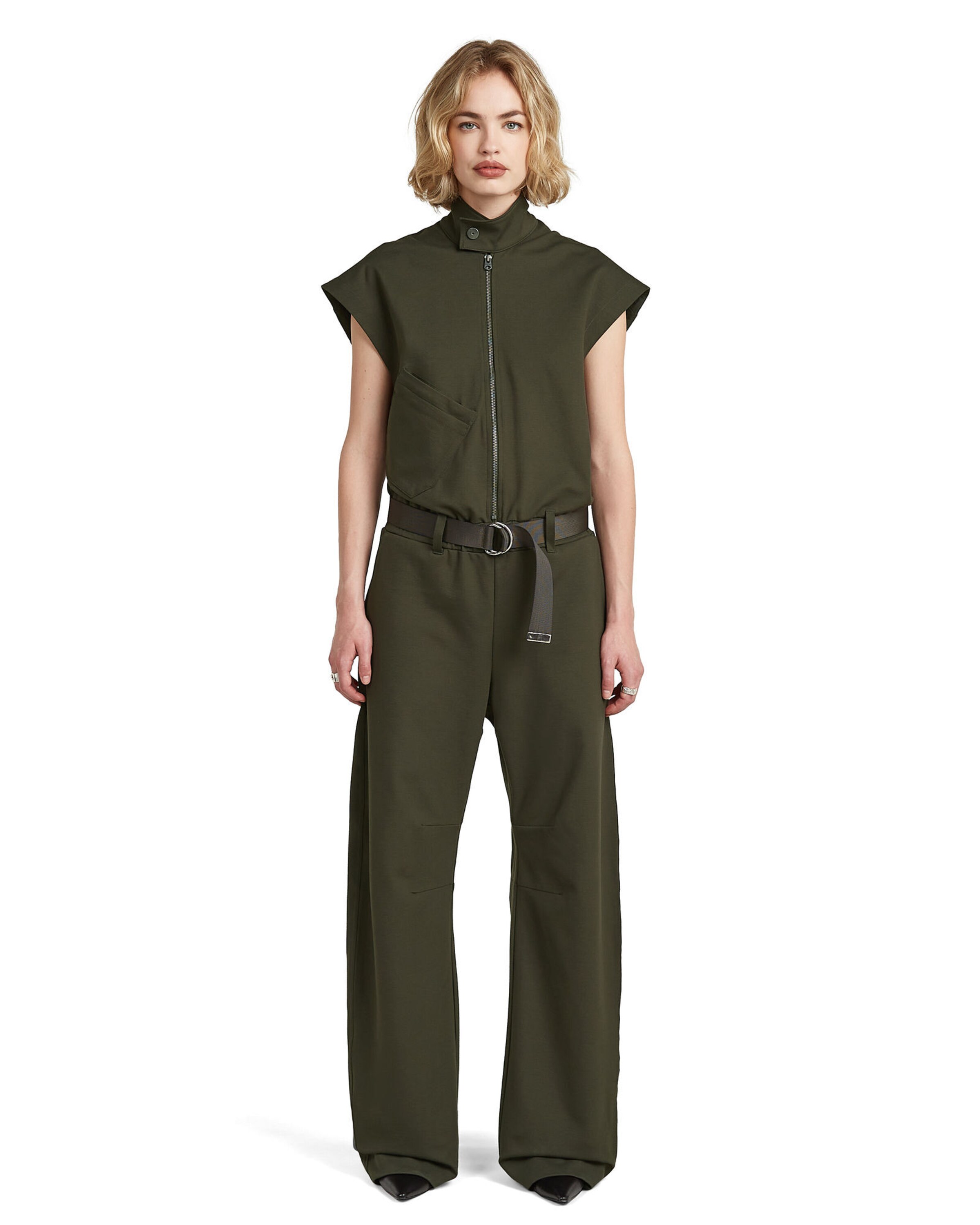 G-STAR Jumpsuit 'Soft Sculpt ' in Grijs: voorkant