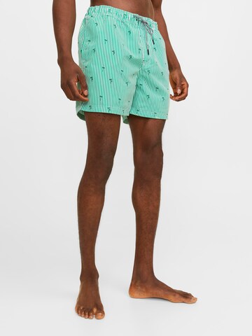 JACK & JONES Board Shorts 'FIJI' in Green: front