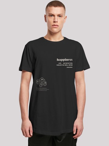 T-Shirt 'Happiness' F4NT4STIC en noir : devant
