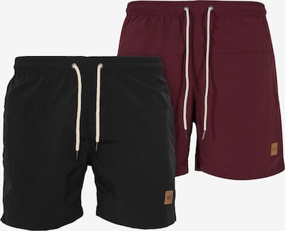 Urban Classics Uimashortsit värissä viininpunainen / musta / valkoinen, Tuotenäkymä