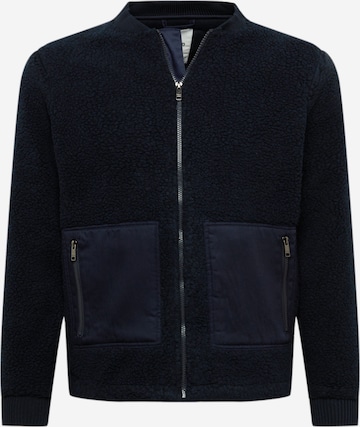 !Solid Fleece Jacket 'Vig' in Blue: front