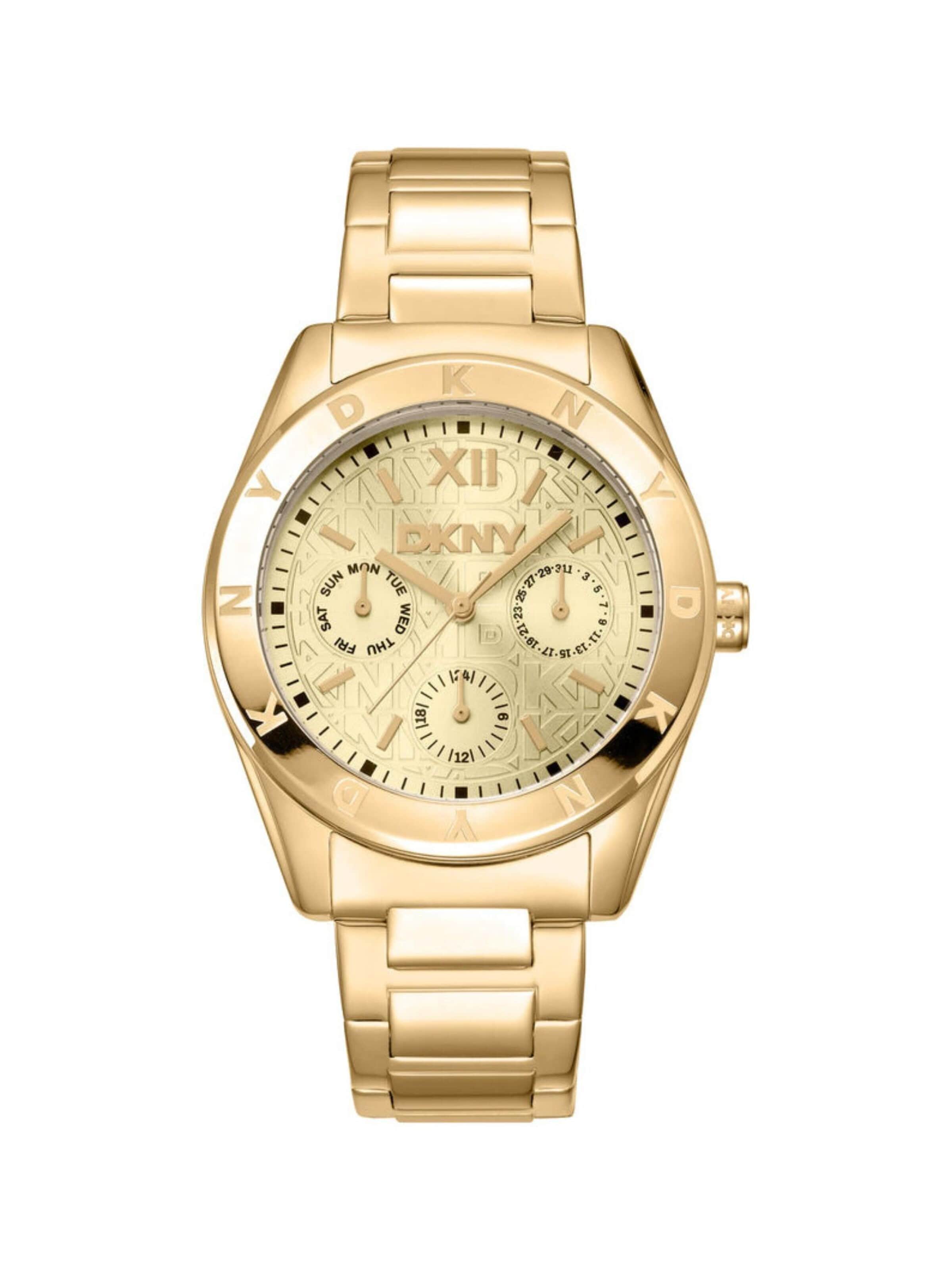 Montre à affichage analogique 'Chambers Multi' DKNY en or : devant