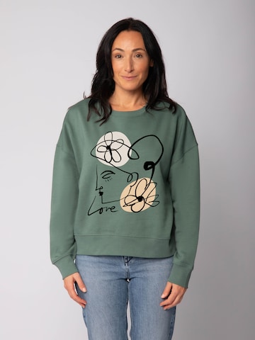 Watapparel Sweatshirt 'Self Love ' in Groen: voorkant