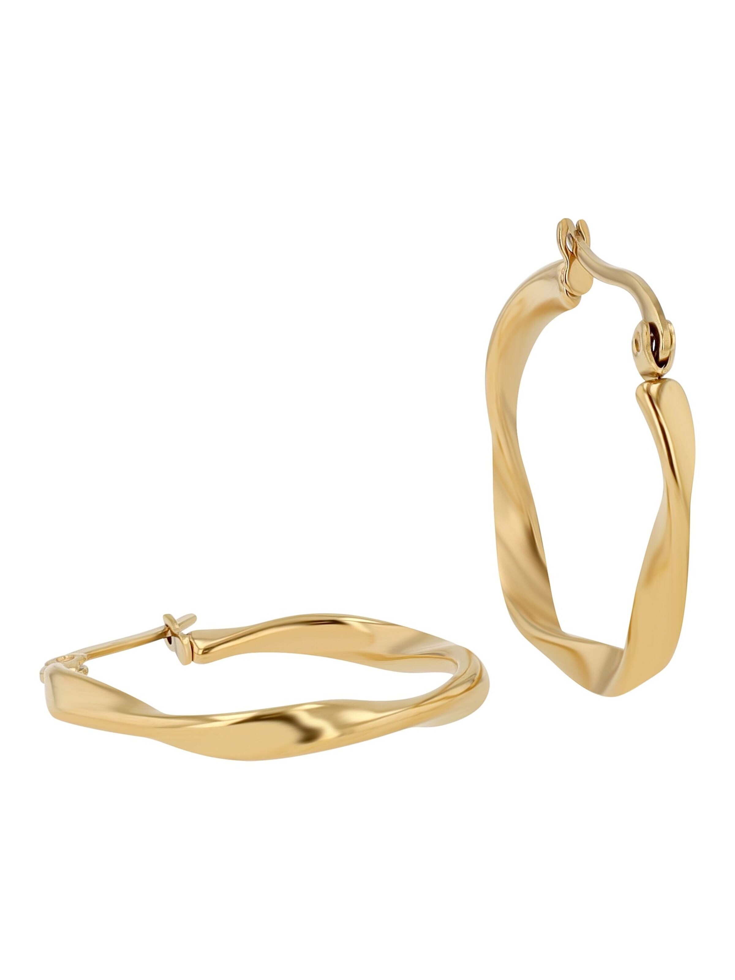 Akzent Earrings '"Aelia" aus langlebigem Edelstahl, wasserfest, Ø 20 mm' in Gold: front