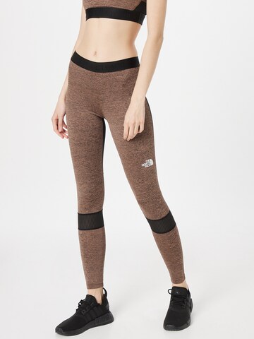 THE NORTH FACE Skinny Workout Pants in Pink: front