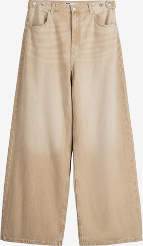 Bershka Zvonové kalhoty Džíny – bílá: přední strana