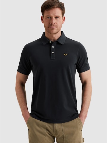 PME Legend Shirt 'Polo shirt with garment-dye wash' in Blauw: voorkant