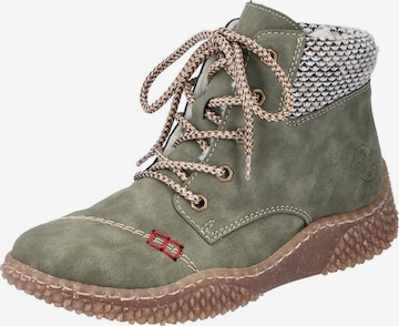 Stivaletto stringato di Rieker in verde: frontale