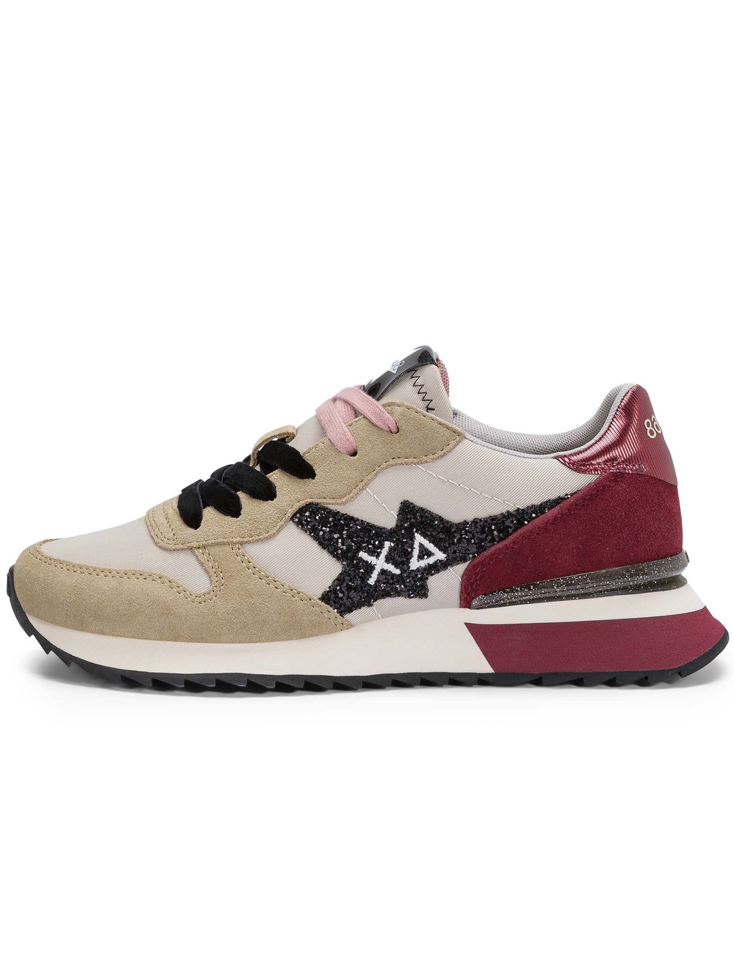 SUN68 Platform trainers in Beige: front