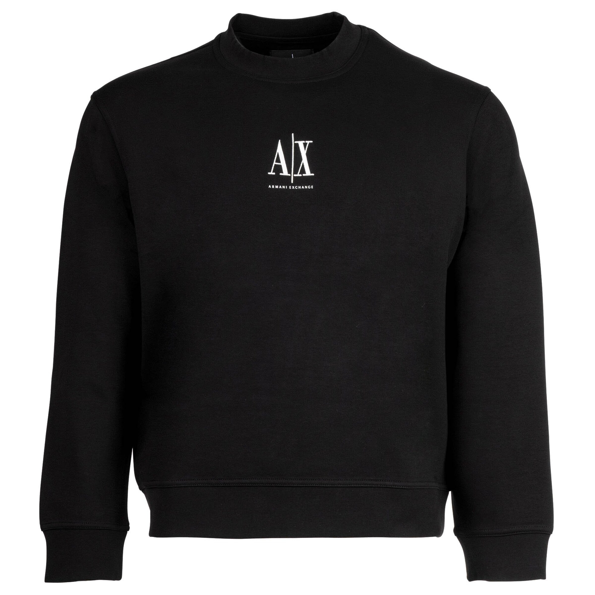 ARMANI EXCHANGE Суичър 'Felpa' в черно: отпред