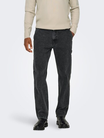 regular Jeans 'ONSEdge' di Only & Sons in nero: frontale