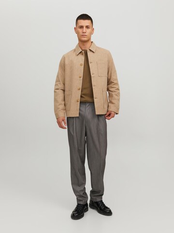 JACK & JONES Слим Демисезонная куртка 'JPRRiviera' в Бежевый