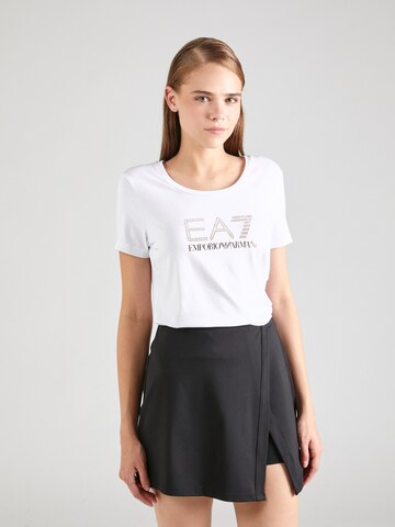 Tricou de la EA7 Emporio Armani pe alb: față