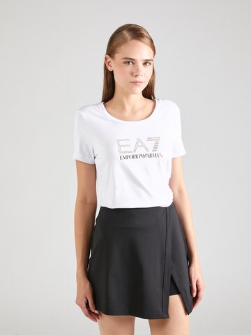 EA7 Emporio Armani Тениска в бяло: отпред