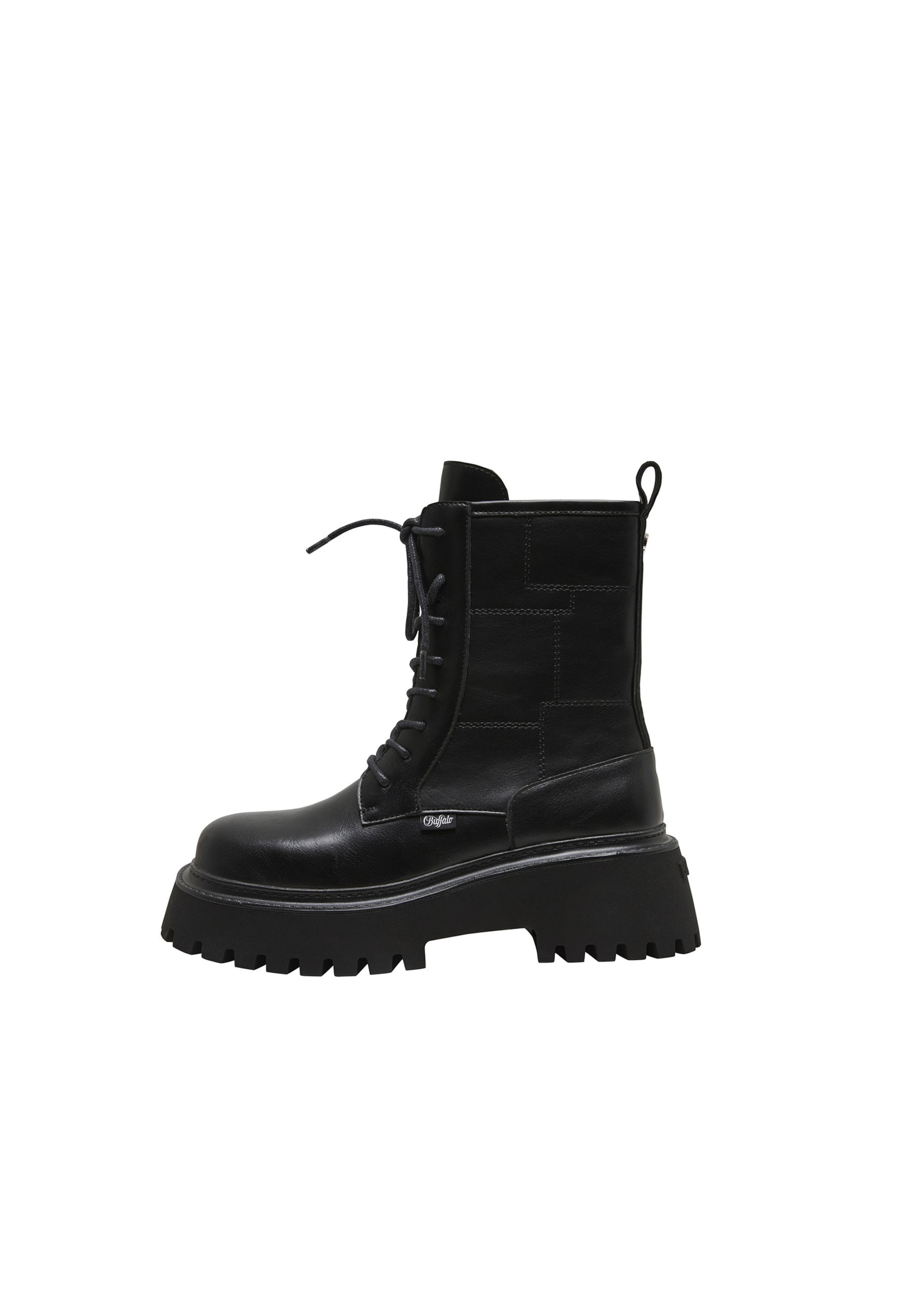BUFFALO - Bota com atacadores 'STACY' em preto: frente