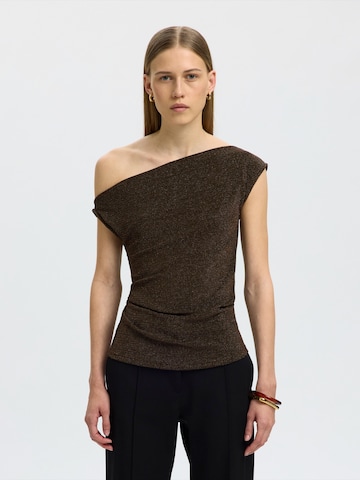 Haut 'SLWNORI' SELECTED en marron : devant