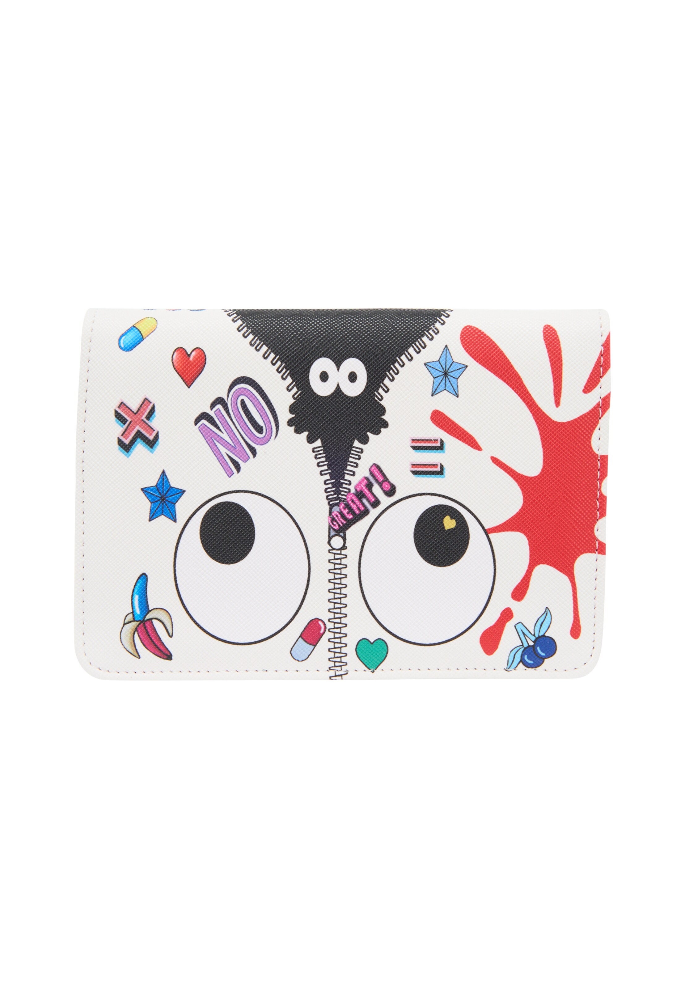 MYMO Rahakott 'Pop Eyetheme', värv valge: eest vaates