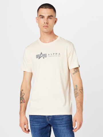 T-Shirt ALPHA INDUSTRIES en beige : devant