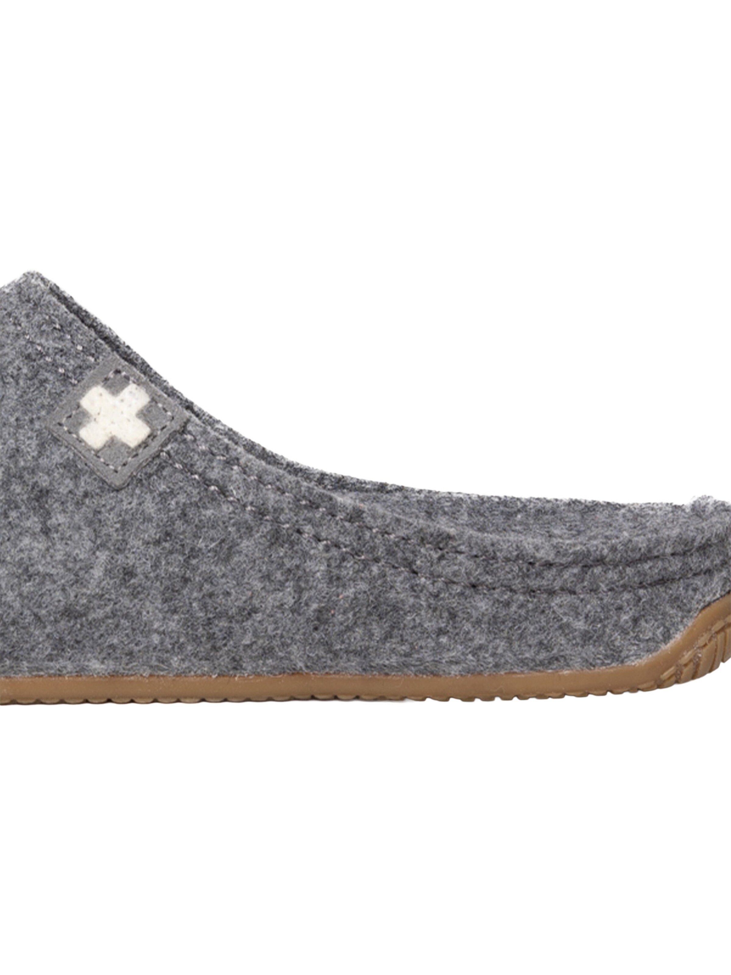 Living Kitzbühel Slippers 'Filz - Schweizer Kreuz' in Grey