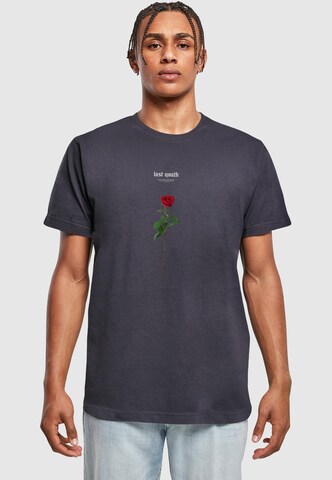 Mister Tee Shirt 'Lost Youth Rose' in Blauw: voorkant