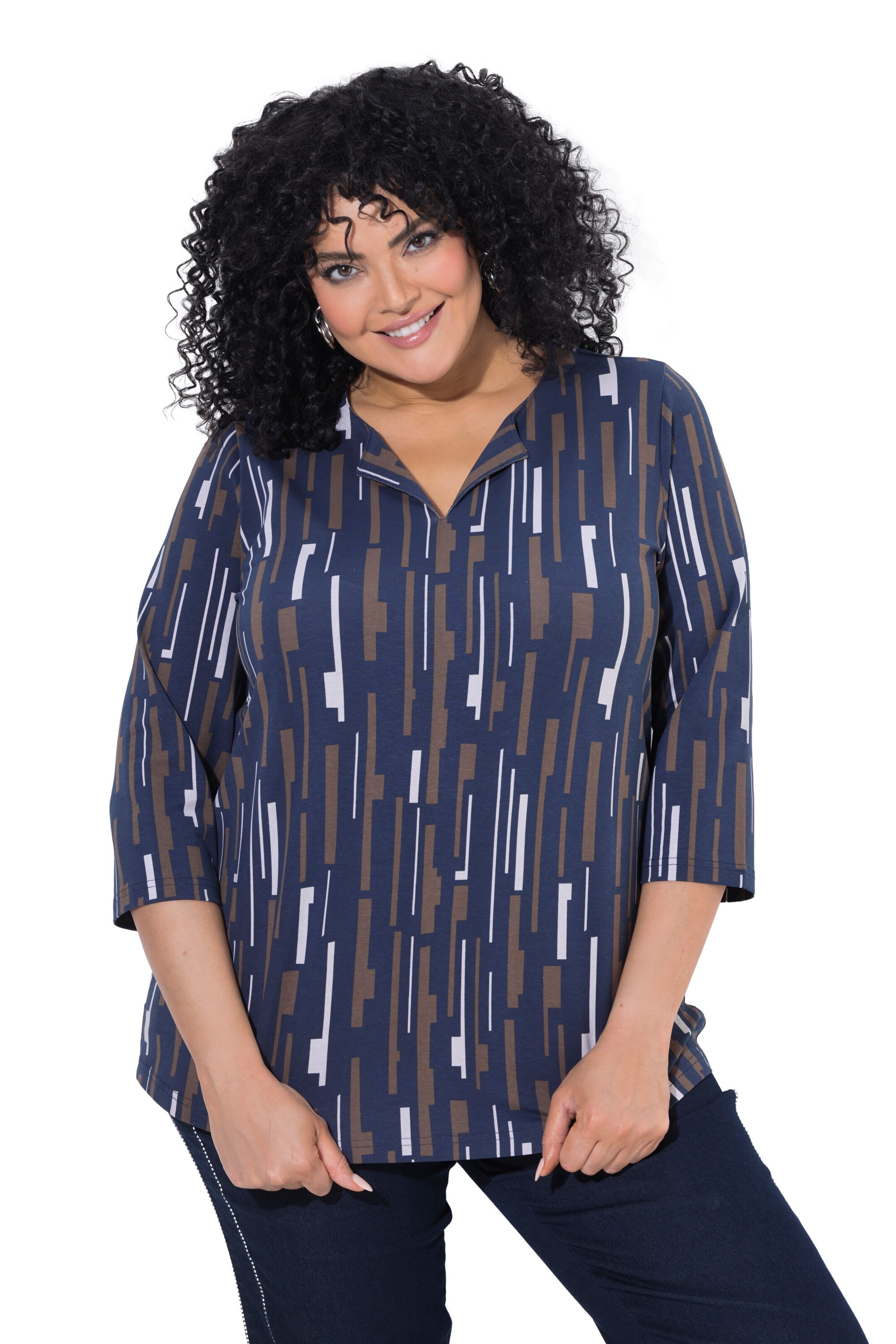 Ulla Popken Shirt in Blauw: voorkant