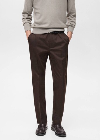 MANGO MAN Slimfit Hose 'Dublino' in Braun: Vorderseite