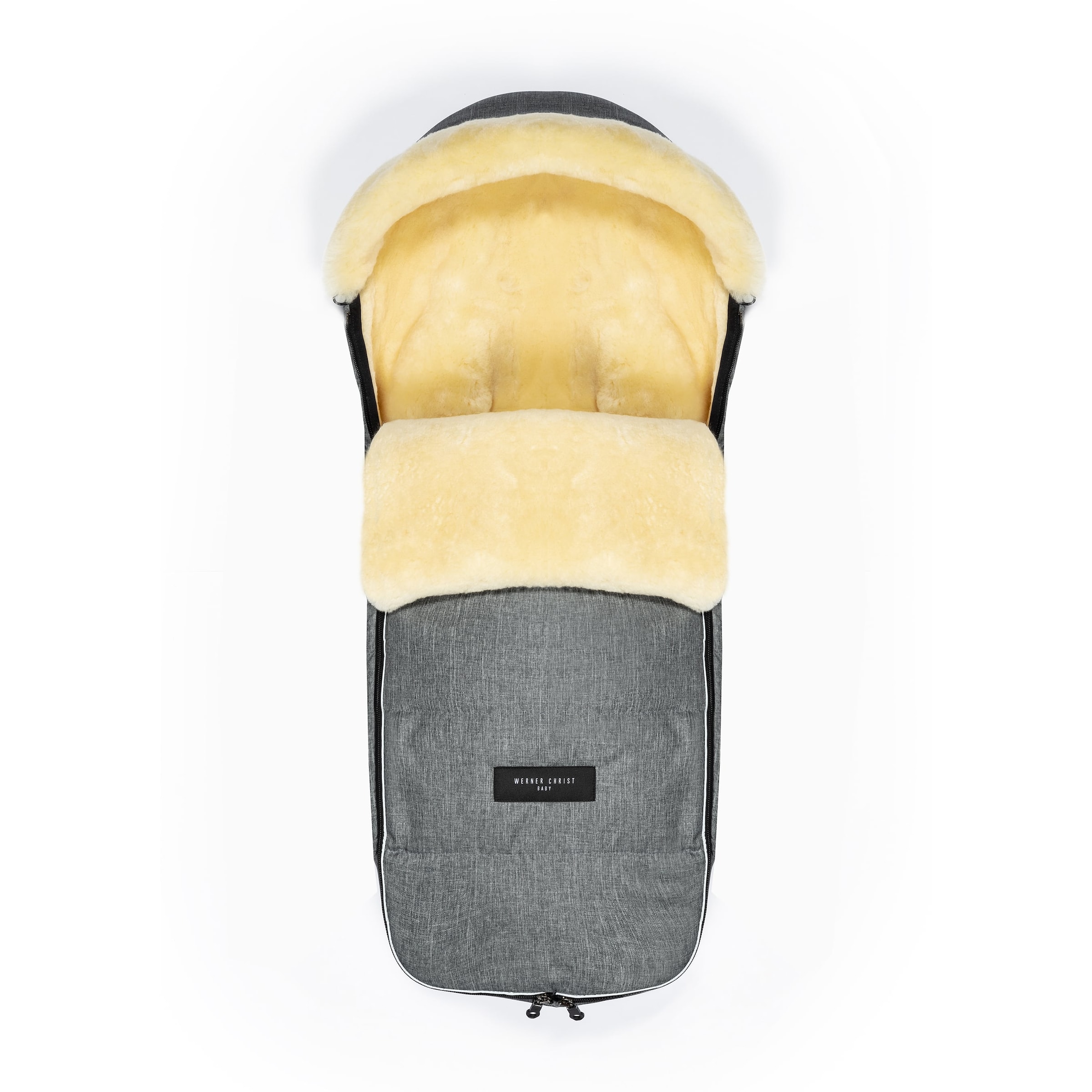 Werner Christ Baby Fußsack 'Ladis' in Grau: Vorderseite