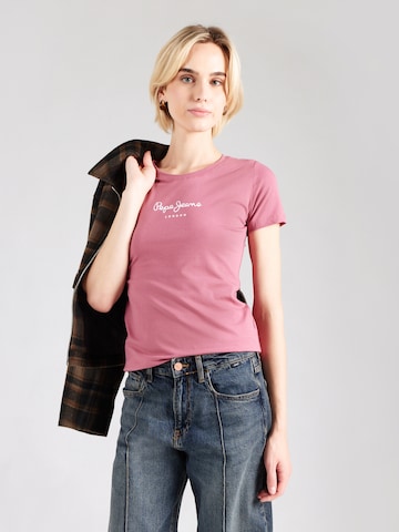 Pepe Jeans Μπλουζάκι 'NEW VIRGINIA' σε ροζ: μπροστά