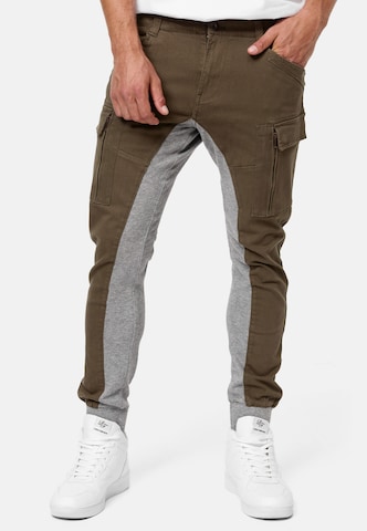 Regular Pantalon cargo ' Drogo ' INDICODE JEANS en vert : devant