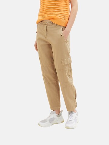 TOM TAILOR Regular Cargo trousers in Beige: front