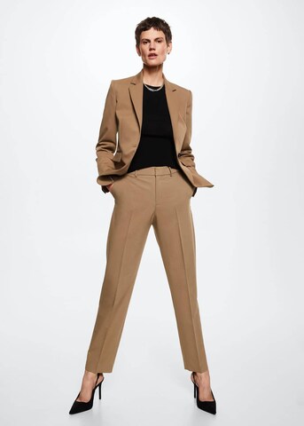 MANGO Regular Pleated Pants 'Borea' in Brown