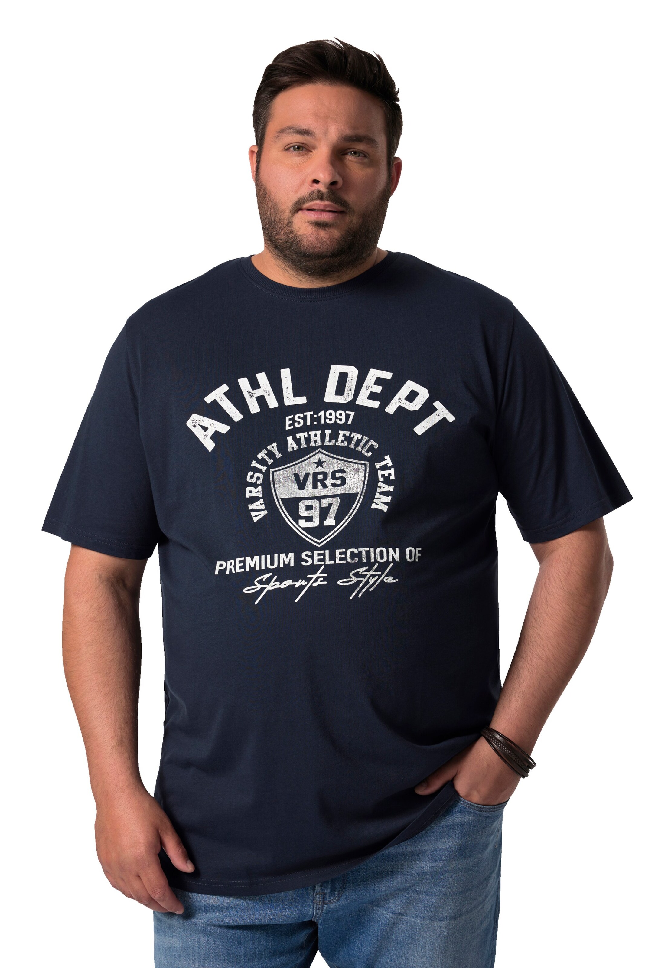 T-Shirt Men Plus en noir : devant