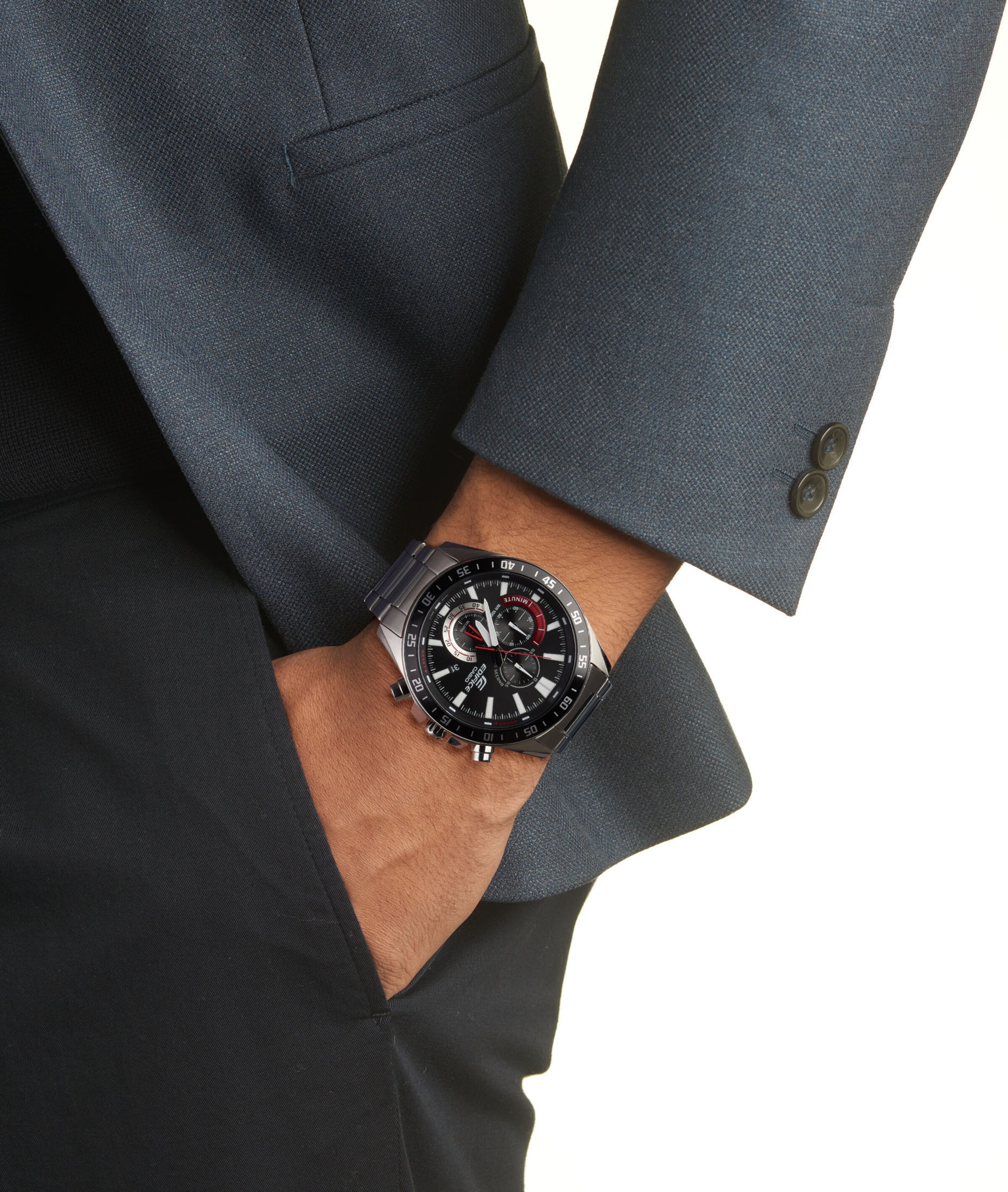 CASIO Analog Watch 'EDIFICE' in Silver: front