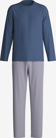 CALIDA Pyjama lang 'Cotton Special' in Blau: Vorderseite