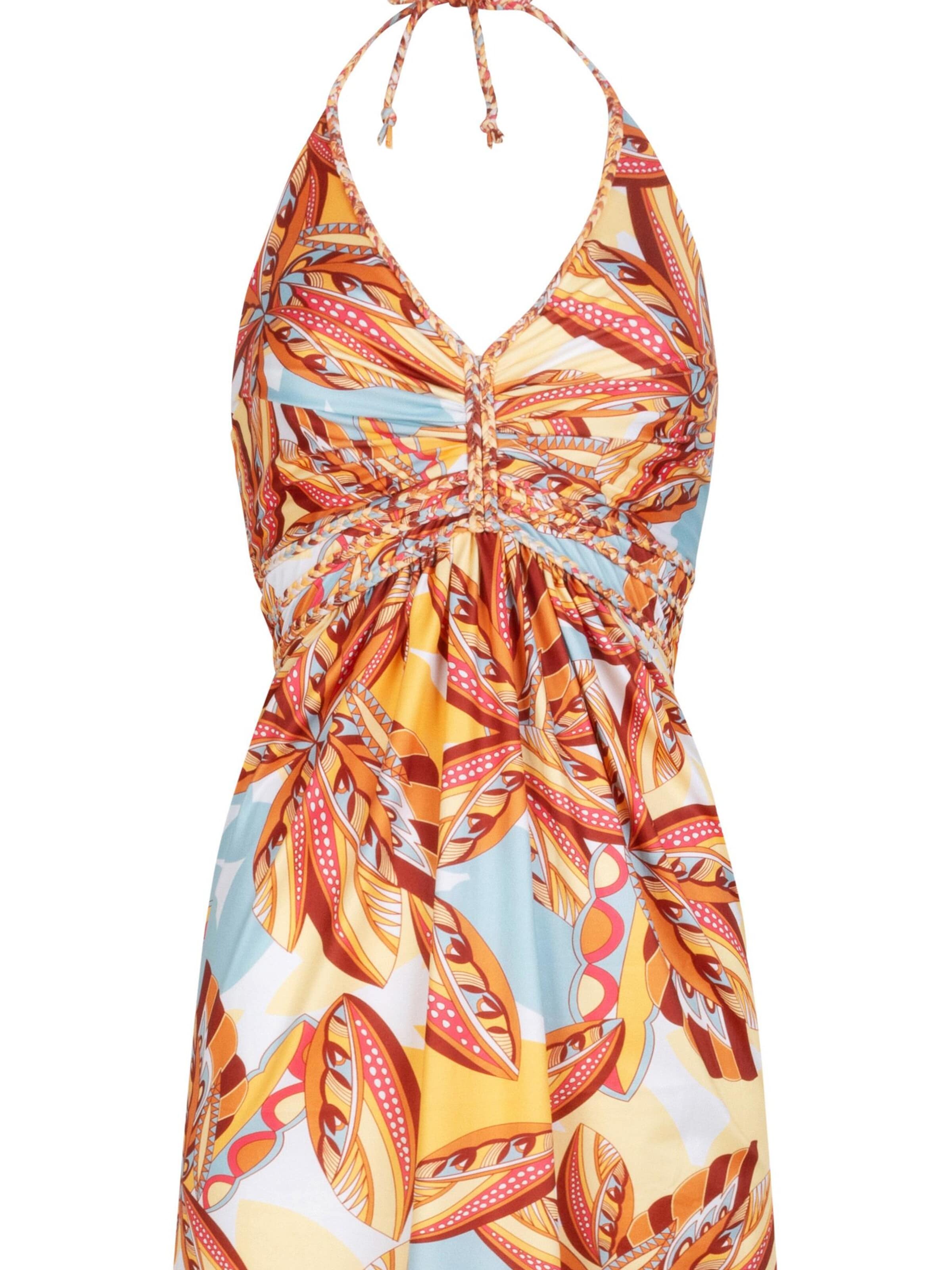 Chic by Lirette Jurk 'Halter dress Palm' in Geel