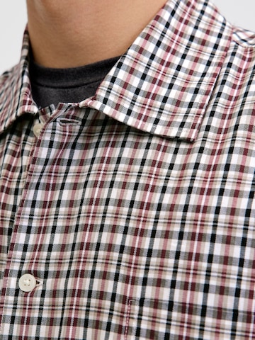 JACK & JONES Comfort fit Button Up Shirt 'JORAutin' in Red