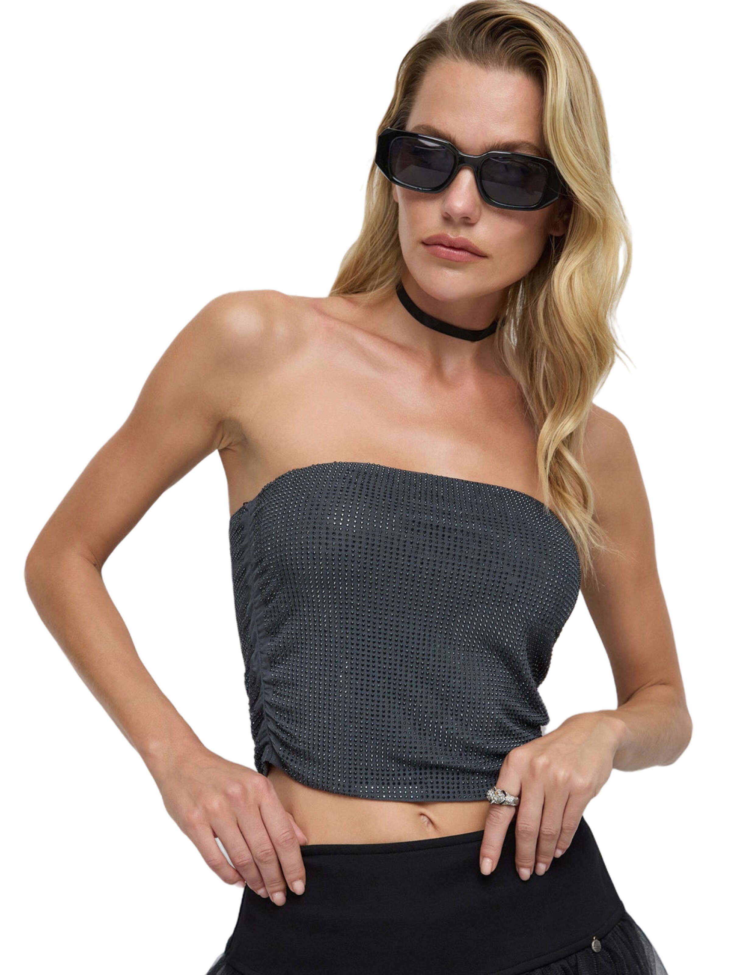 No Matter What Top in Grey: front