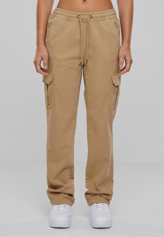 Urban Classics Regular Cargo trousers in Beige: front