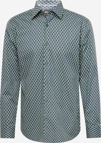 BOSS Black Regular fit Button Up Shirt 'HANK' in Green: front