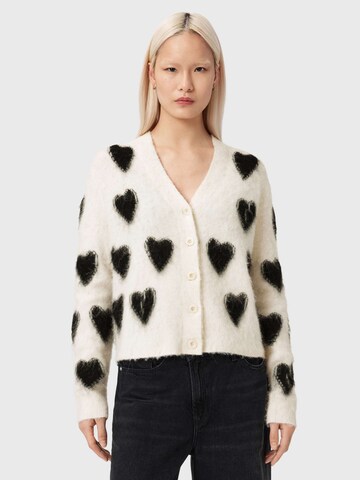 AllSaints Вязаная кофта 'SCATTER HEART' в Белый: спереди