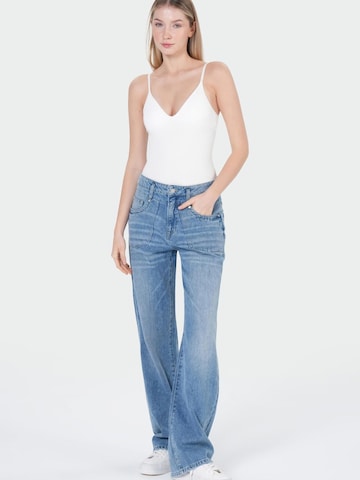 Wide Leg Jean M.O.D MIRACLE OF DENIM en bleu : devant