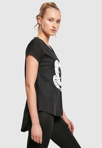 Maglietta ' Disney Mickey Mouse Since Beaten Face CHAR CADT with Ladies Long Slub Tee ' di F4NT4STIC in nero