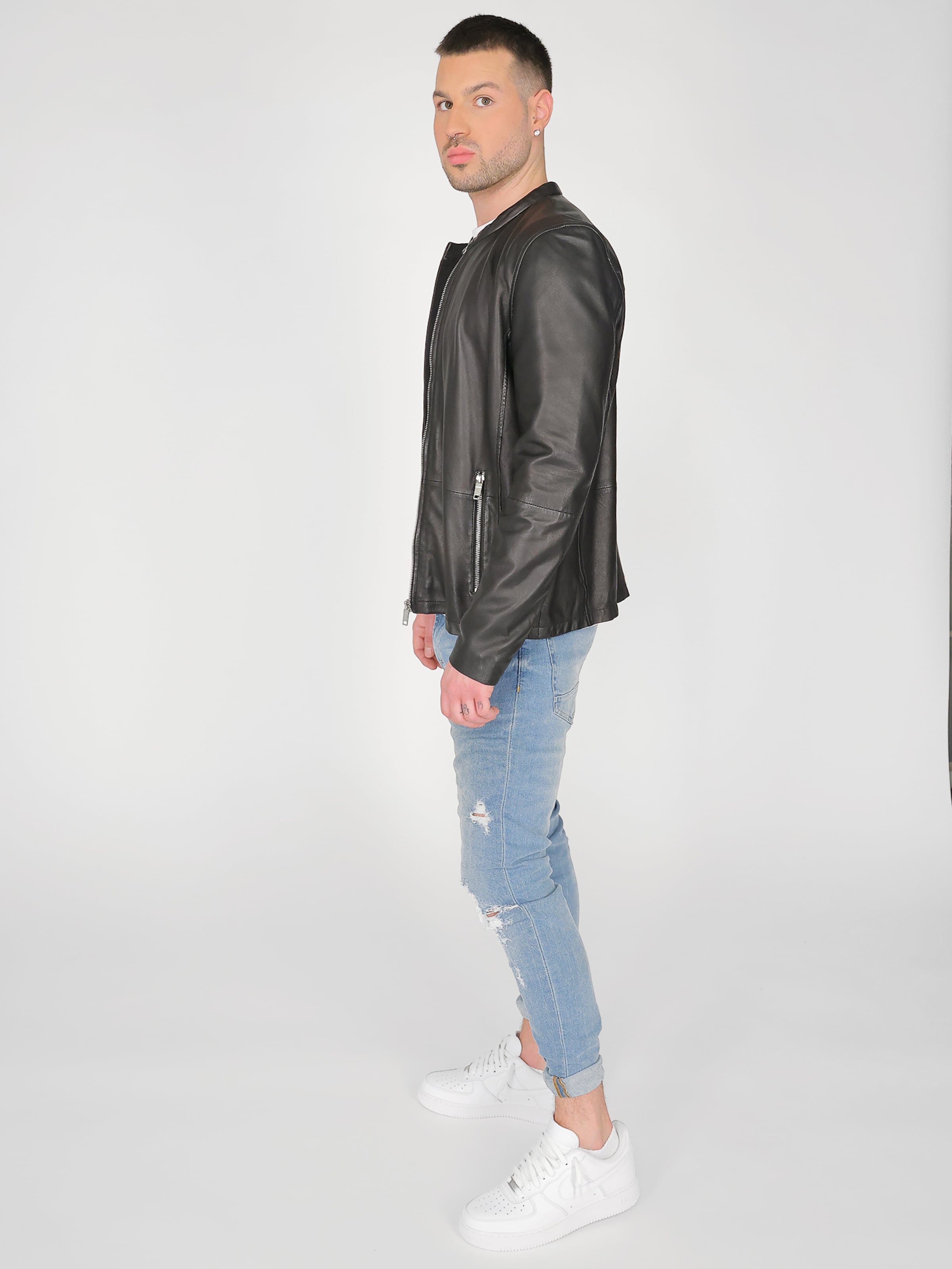 Männer Große Größen Maze Übergangsjacke in Schwarz - MA85177 Männer Große Größen Maze Übergangsjacke in Schwarz - MA85177
