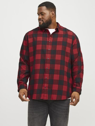 Jack & Jones Plus Comfort Fit Hemd 'JJEGINGHAM' ' in Rot