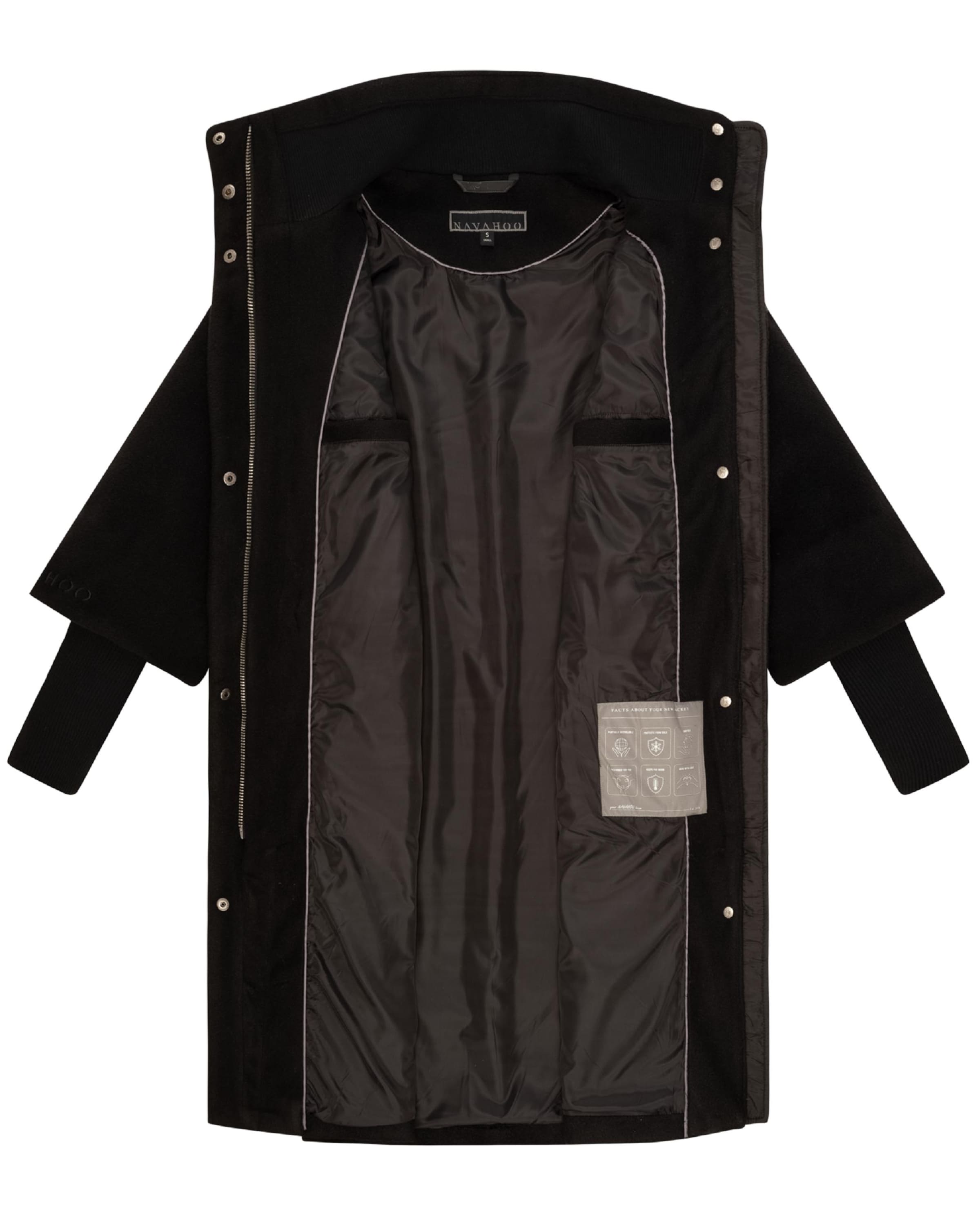 NAVAHOO Mantel 'Polarblüte 14' in Schwarz