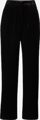 Misspap Regular Pleat-Front Pants in Black: front